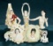 Seven German Porcelain Half-Bisque Dolls and Novelties  400/500