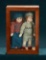 English All-Bisque Miniature Dolls in Display Case by Lynne and Michael Roche 400/500