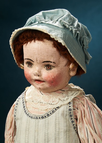 Rare Wigged Example of American Cloth "Alabama Baby" 1100/1300