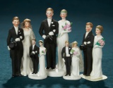 Five German All-Bisque Wedding Couple Cake Toppers 300/400