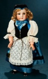 French Bisque Bebe in Original Traditional Costume of Jura with Jumeau Gilt Label 700/900