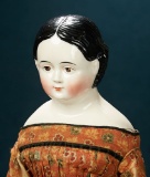 German Porcelain Doll with Rare Brown Painted Eyes 700/900