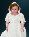 English Wax Child Doll with Rosy Complexion, Original Hamley's Label 600/800