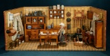 Grand German Wooden Dollhouse Kitchen with Furnishings 800/1100