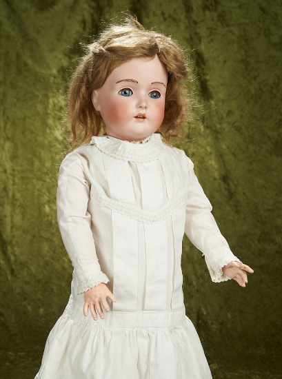 26" German bisque child, model 196, by Kestner with mohair wig, antique costume.