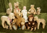 Large lot of German vintage animals, tin toys bisque baby