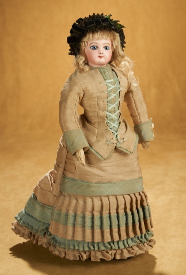 French Bisque Poupee by Emile Jumeau with Original Stylish Costume 1800/2400