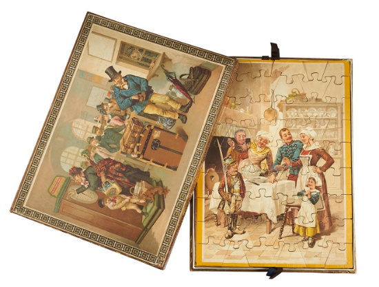 French Puzzles with Lithographed Scenes in Original Box 300/400