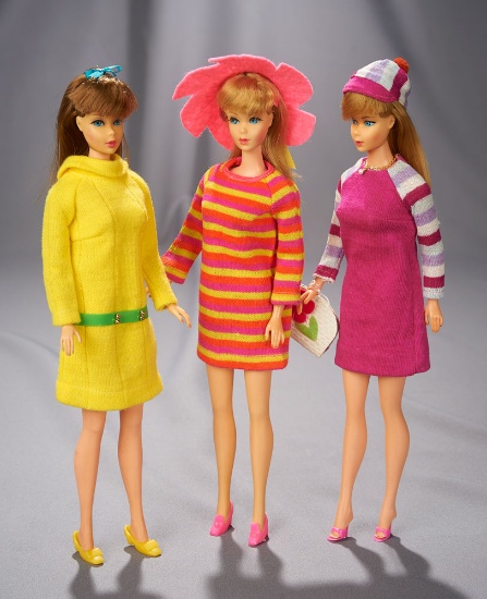 Light Brown Haired Mod Barbie in Mini Yellow Knit Dress, for the Japanese Market, 1967 400/500