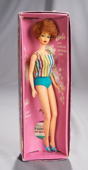 Titian Haired Side-Part Bubble-Cut Barbie in Original Swimsuit and Box, 1966 600/800