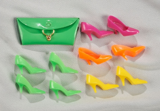 Five Pairs of Closed-Toe Heels and Clutch Purse, J.C. Penney Special, 1969 100/200