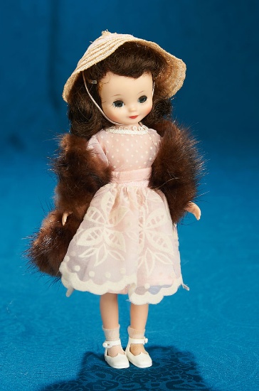 Brunette Betsy McCall in "Birthday Party" Variation and Rare Mink Stole and Muff  300/400