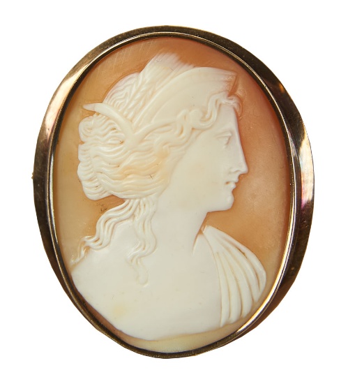 Victorian Shell Cameo in Gold-Plated Frame 200/300