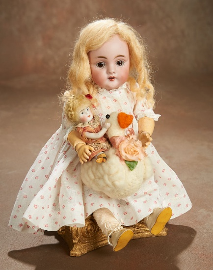 German Bisque Character, 143, by Kestner with Her Own Little Doll 400/500