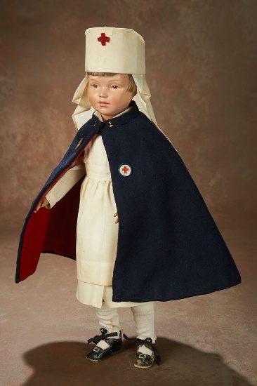 American Wooden Character Doll by Schoenhut in Original Nurse's Uniform 800/1100