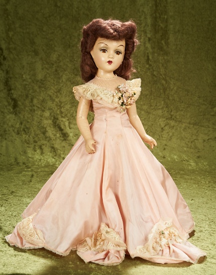 20" American composition portrait doll by Alexander with unique facial painting