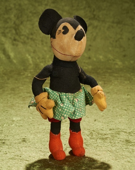 11" Felt figure of Minnie Mouse with Original Costume