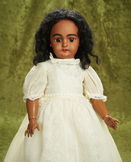 20" German Brown-Complexioned Bisque Child, 1039, by Simon and Halbig. $600/900