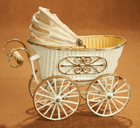 German Pressed Tin Baby Carriage by Maerklin 800/1200