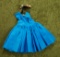 Rare Blue Variation Taffeta Cocktail Dress, and Bandeau hat, 1956
