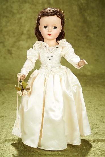 14" Margaret Bride in Ivory Satin Wedding Gown, 1952