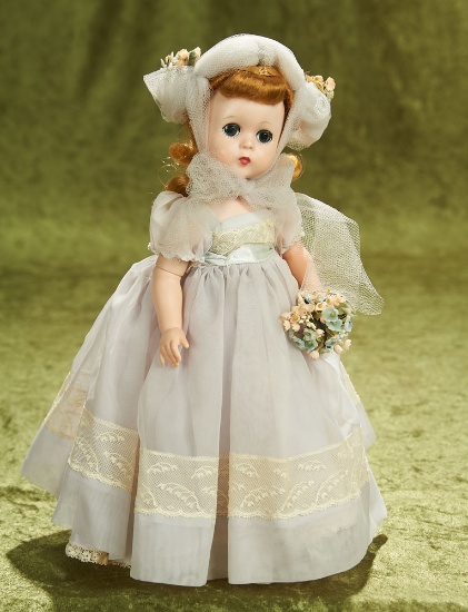 12" Lissy Bridesmaid in Sheer Blue Nylon Ankle Length Gown, 1957