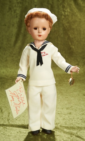 18" Mary Martin costumed for "South Pacific", with autograph, c. 1950
