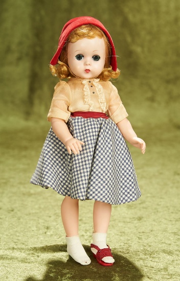 12" Lissy in Black and White Checked Skirt and Red Cap, 1956
