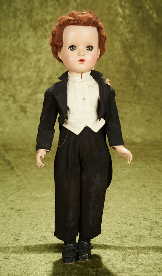 18" Groom, Wearing Black Tails, Cummerbund and White Bow Tie, 1952