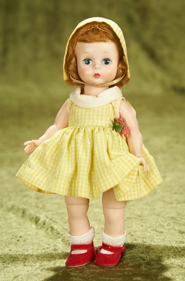 8" Alexander-kins in Checked Taffeta Dress with Matching Bonnet,1956
