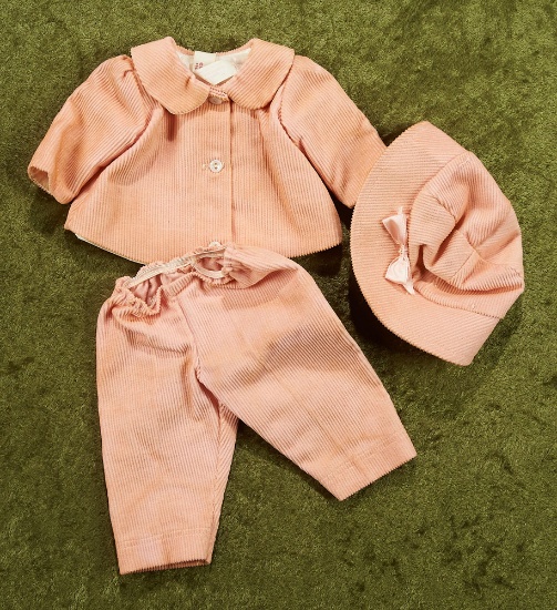 "Caroline" Pink Corduroy Play Suit with Matching Cap, c. 1961