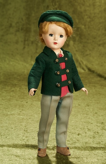 14" Little Men "Tommy Bangs" Wearing Green Double-Breasted Jacket, 1952