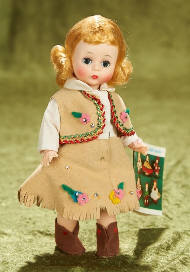 8" Wendy-kins "Cow Girl" in Suede Vest and Fringed Skirt, 1967 - 1969