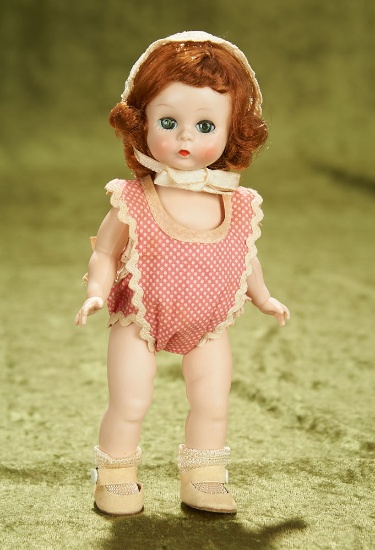8" Alexander-kins in White Polka Dot Sun Suit and Bonnet, 1954