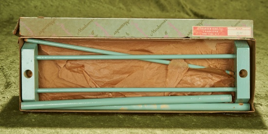 13" tall. Madame Alexander Painted Wood Clothes Rack For Cissy, c. 1955 - 1956