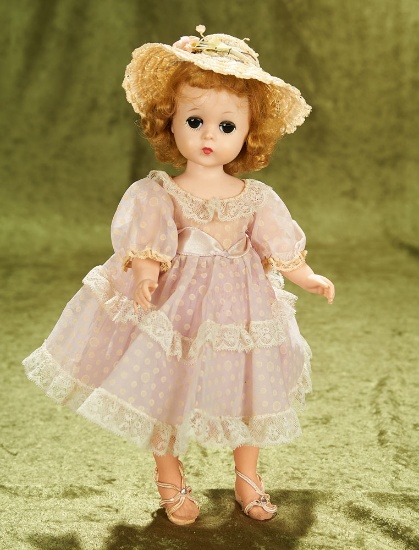 12" Lissy  Wearing Soft Pink Lace Trimmed Nylon Dress, 1957