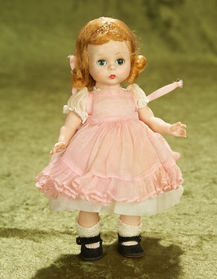 8" Alexander-kins in Organdy Dress with an Apricot Pinafore, c. 1955