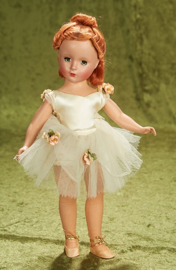 14" Nina Ballerina in a Draped Ivory Tulle Tutu, 1951