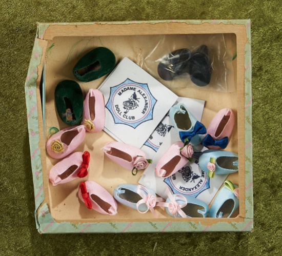 Box Lot of MADC Shoes for 8" Dolls and Seven MADC Magnetic Logos