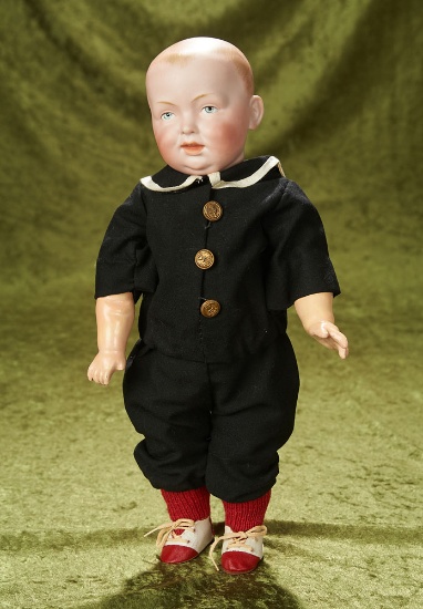 16" German bisque toddler, rare model 110, Wislizensus, painted eyes, whimsical smile. $700/900