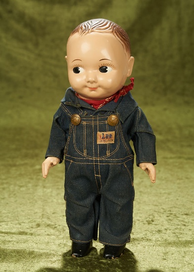 13" Hard plastic Buddy Lee doll in overalls