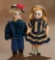 Two Miniature Bisque Dolls with Cobalt Blue Eyes 400/500