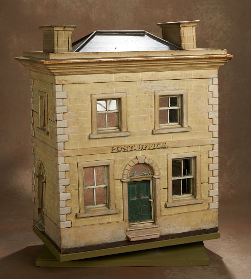 English Wooden "Post Office" Dollhouse with Exceptional Exterior Details 5000/7500