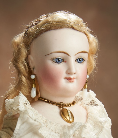 French Bisque Smiling Poupee by Leon Casimir Bru with Original Body and Wig 1600/2100