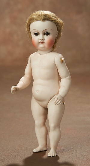 Early German All-Bisque Miniature Doll by Kestner with Well-Modeled Body 1200/1700
