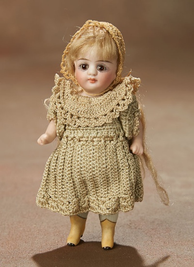 German All-Bisque Miniature Doll with Yellow Boots 300/400