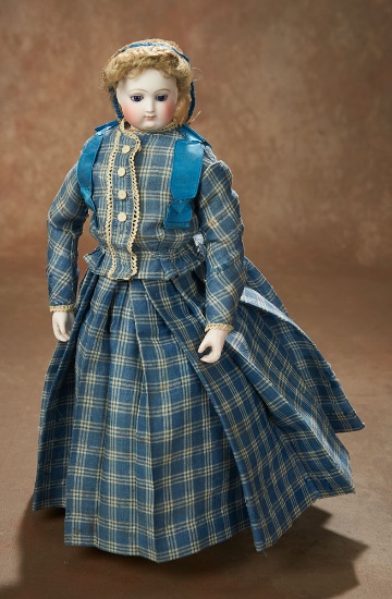 French Bisque Poupee with Wooden Articulated Body and Bisque Hands 3200/3800
