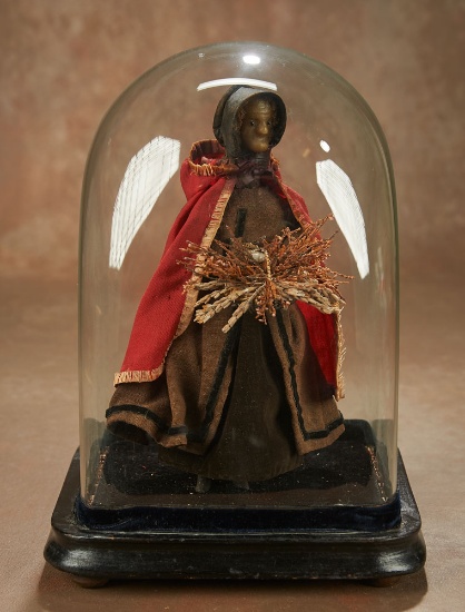 Early Poured Wax Peddler Lady in Dome 300/500