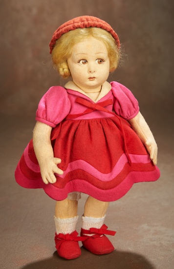 Italian Felt Child Doll with Original Costume by Lenci 300/400
