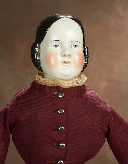 German Porcelain Lady Doll with Benevolent Expression 400/500